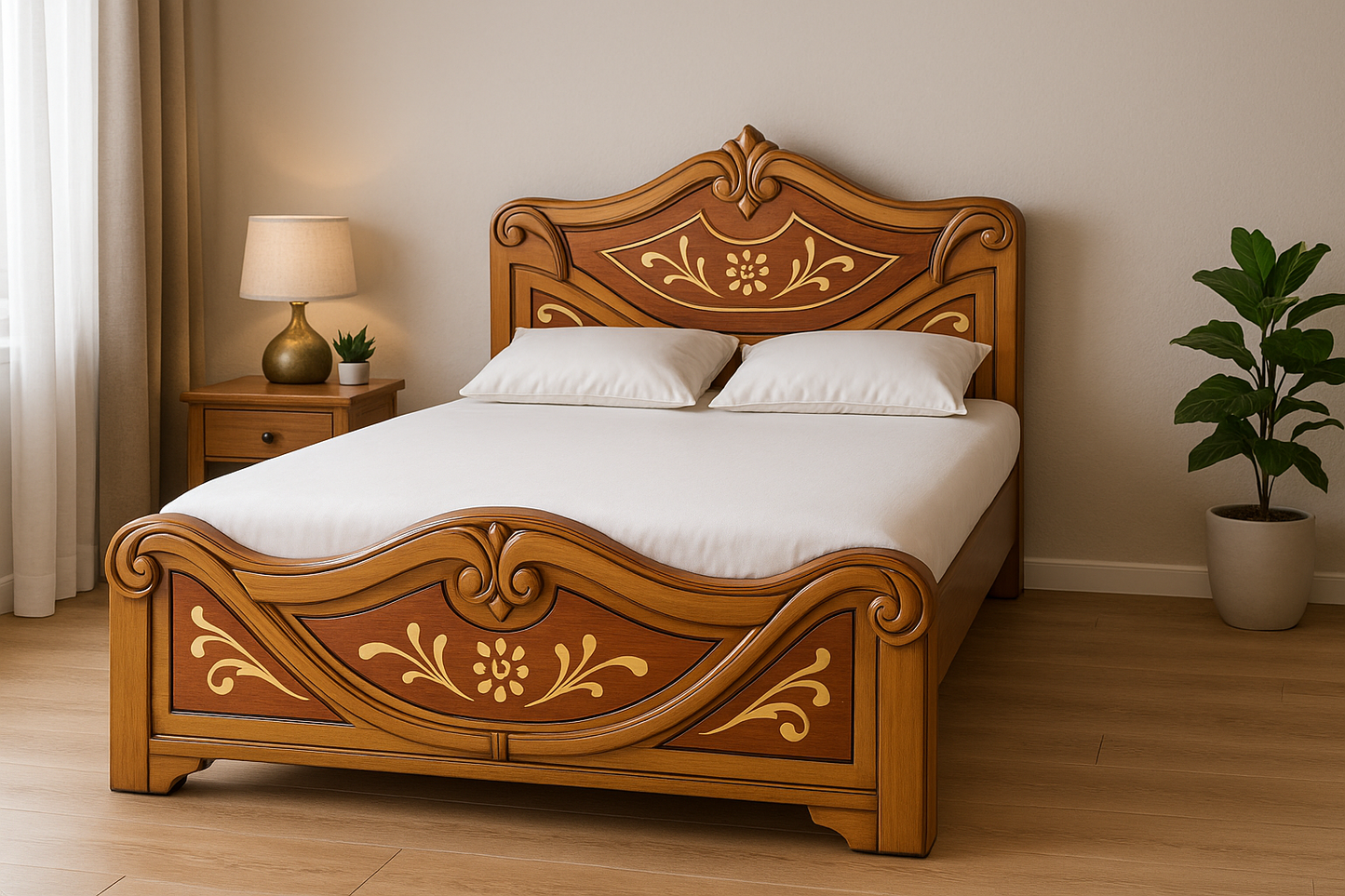 Teak Wooden Bed